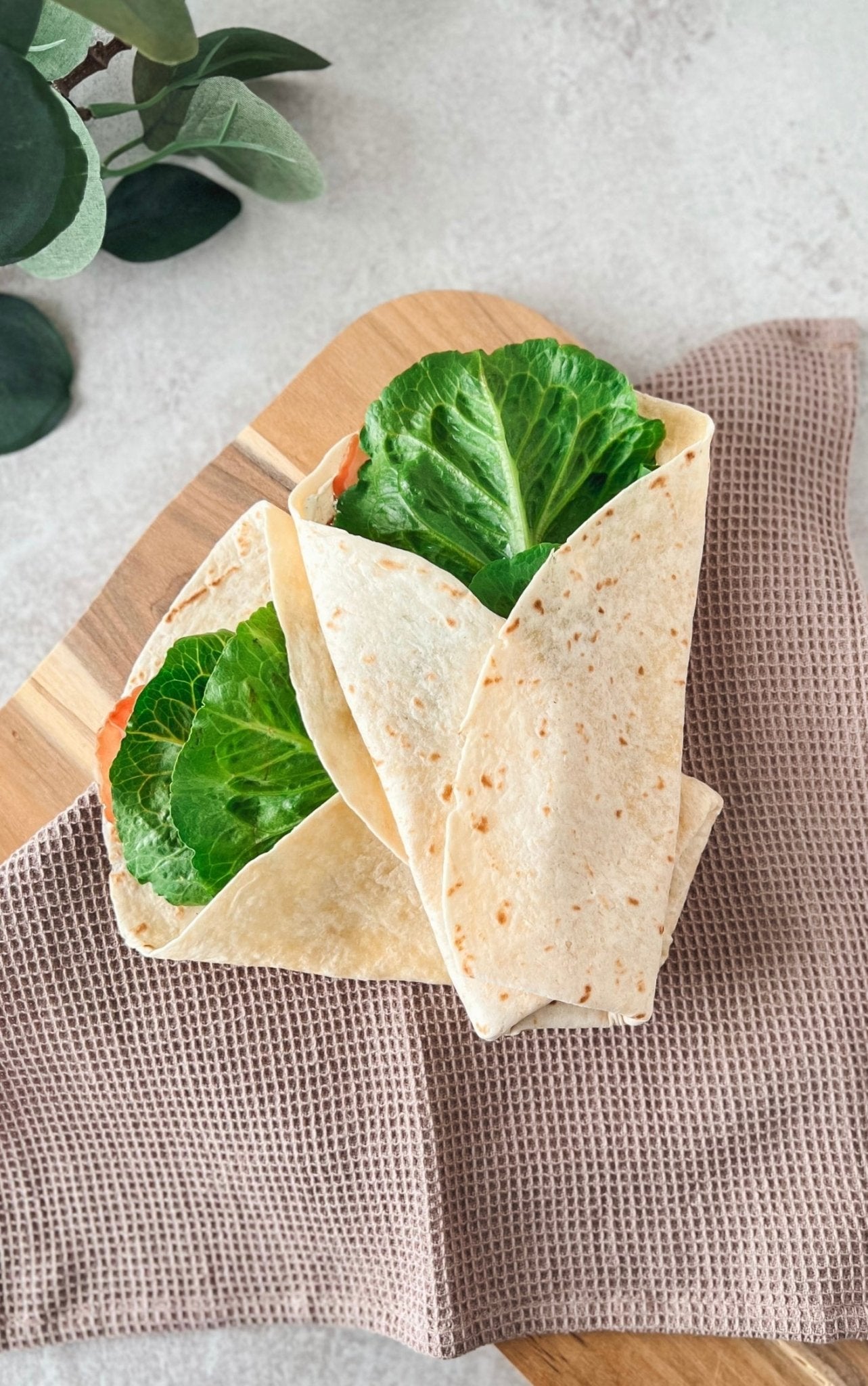 Nærbilde av retten kremostwraps fra e-boken Kostholdsplan av Elena Mellingen.